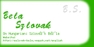 bela szlovak business card